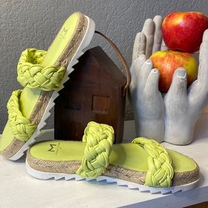 Marc Fisher Green Jaime Leather
Braided Espadrilles Sandals Shoes Size 5M